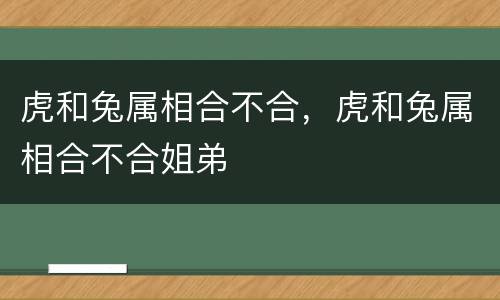 虎和兔属相合不合，虎和兔属相合不合姐弟