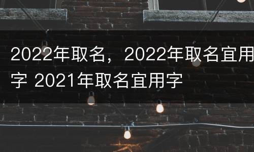 2022年取名，2022年取名宜用字 2021年取名宜用字