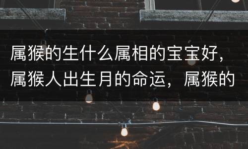 属猴的生什么属相的宝宝好，属猴人出生月的命运，属猴的几月出生