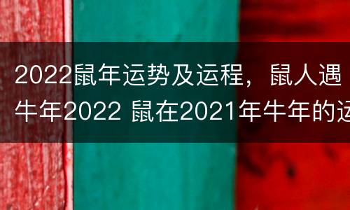 2022鼠年运势及运程，鼠人遇牛年2022 鼠在2021年牛年的运势