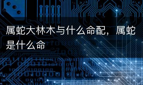 属蛇大林木与什么命配，属蛇是什么命