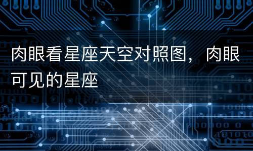 肉眼看星座天空对照图，肉眼可见的星座