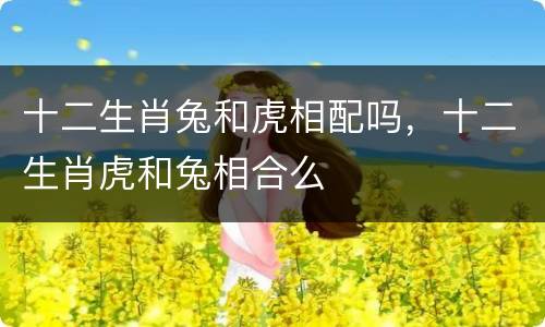 十二生肖兔和虎相配吗，十二生肖虎和兔相合么