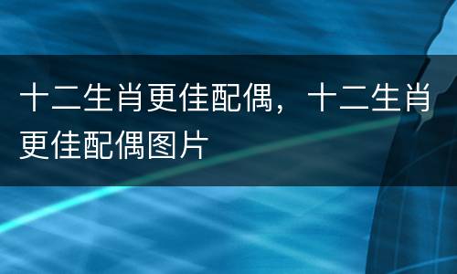 十二生肖更佳配偶，十二生肖更佳配偶图片