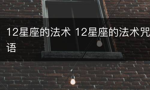 12星座的法术 12星座的法术咒语