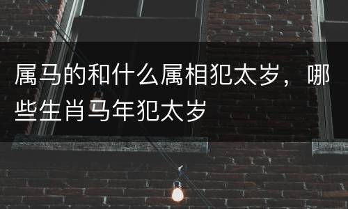 属马的和什么属相犯太岁，哪些生肖马年犯太岁