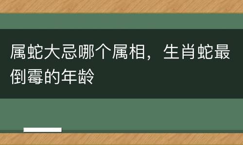 属蛇大忌哪个属相，生肖蛇最倒霉的年龄