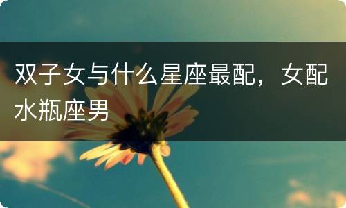 双子女与什么星座最配，女配水瓶座男