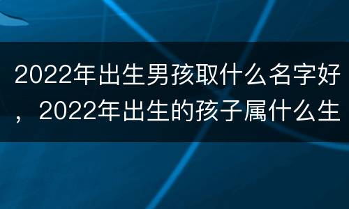 2022年出生男孩取什么名字好，2022年出生的孩子属什么生肖