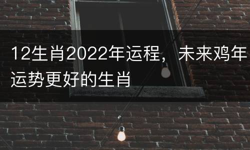 12生肖2022年运程，未来鸡年运势更好的生肖