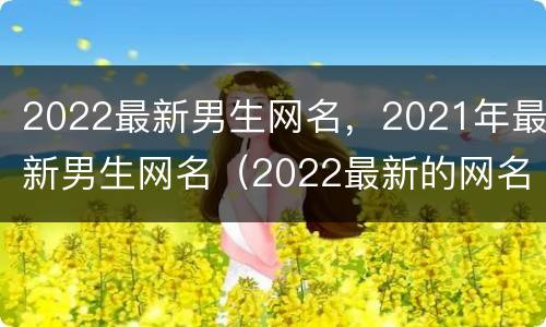 2022最新男生网名，2021年最新男生网名（2022最新的网名男生）