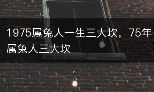 1975属兔人一生三大坎，75年属兔人三大坎