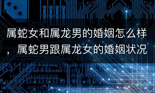 属蛇女和属龙男的婚姻怎么样，属蛇男跟属龙女的婚姻状况