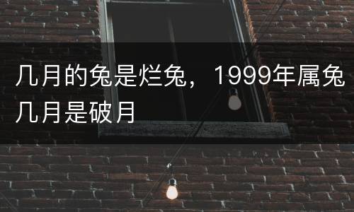 几月的兔是烂兔，1999年属兔几月是破月