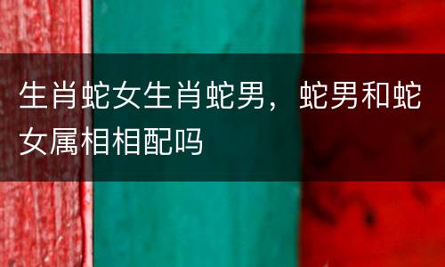 生肖蛇女生肖蛇男，蛇男和蛇女属相相配吗