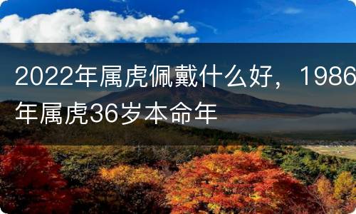 2022年属虎佩戴什么好，1986年属虎36岁本命年