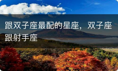 跟双子座最配的星座，双子座跟射手座