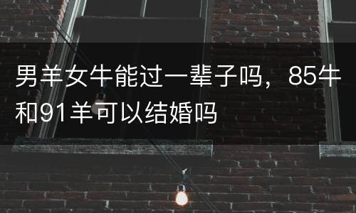 男羊女牛能过一辈子吗，85牛和91羊可以结婚吗