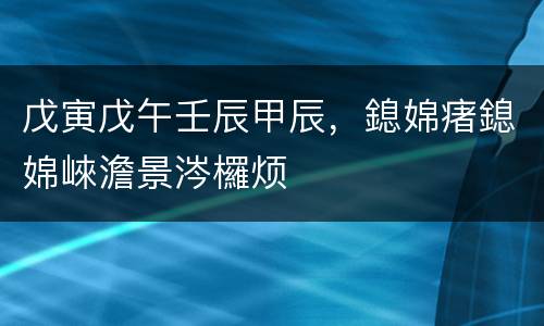 戊寅戊午壬辰甲辰，鎴婂瘏鎴婂崍澹景涔欏烦