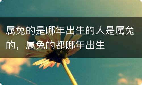 属兔的是哪年出生的人是属兔的，属兔的都哪年出生