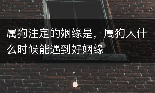 属狗注定的姻缘是，属狗人什么时候能遇到好姻缘