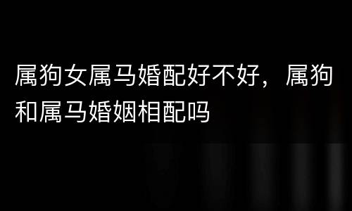 属狗女属马婚配好不好，属狗和属马婚姻相配吗