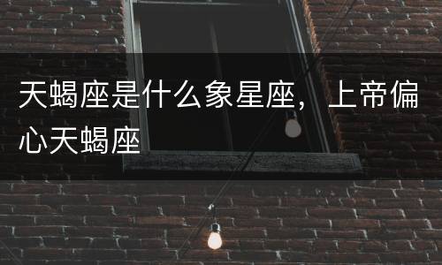 天蝎座是什么象星座，上帝偏心天蝎座