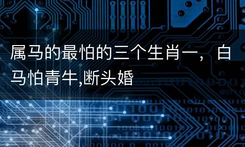 属马的最怕的三个生肖一，白马怕青牛,断头婚