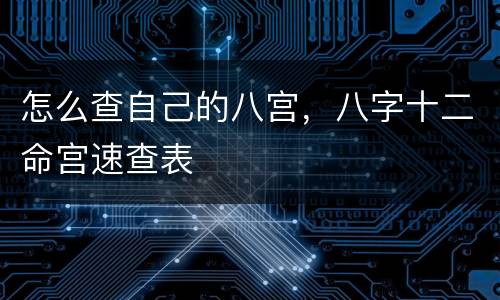 怎么查自己的八宫，八字十二命宫速查表