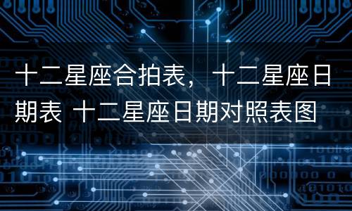 十二星座合拍表，十二星座日期表 十二星座日期对照表图