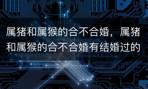 属猪和属猴的合不合婚，属猪和属猴的合不合婚有结婚过的好的吗