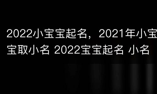 2022小宝宝起名，2021年小宝宝取小名 2022宝宝起名 小名
