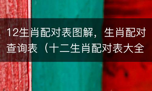 12生肖配对表图解，生肖配对查询表（十二生肖配对表大全）