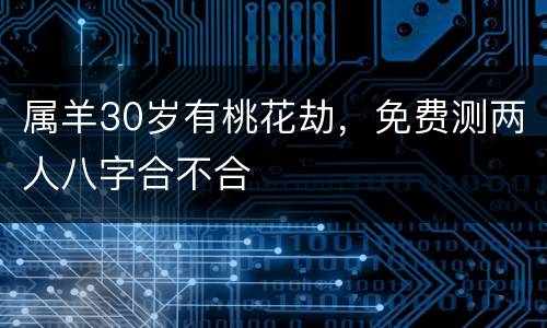 属羊30岁有桃花劫，免费测两人八字合不合