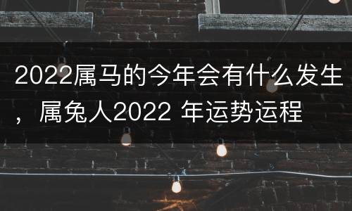 2022属马的今年会有什么发生，属兔人2022 年运势运程