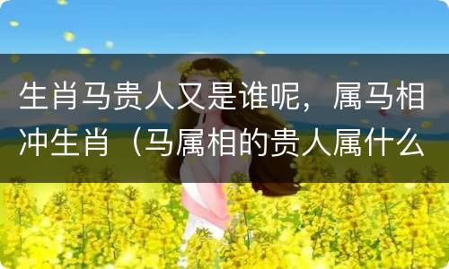 生肖马贵人又是谁呢，属马相冲生肖（马属相的贵人属什么）