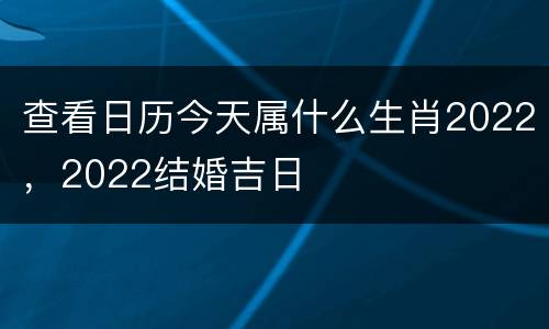 查看日历今天属什么生肖2022，2022结婚吉日