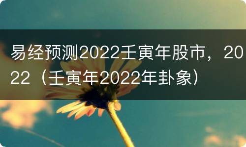 易经预测2022壬寅年股市，2022（壬寅年2022年卦象）