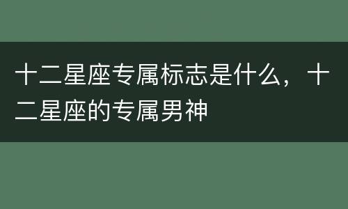 十二星座专属标志是什么，十二星座的专属男神