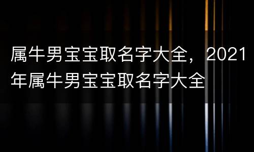属牛男宝宝取名字大全，2021年属牛男宝宝取名字大全