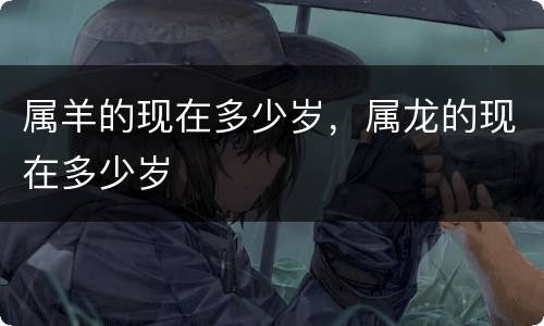 属羊的现在多少岁，属龙的现在多少岁