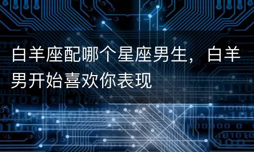 白羊座配哪个星座男生，白羊男开始喜欢你表现