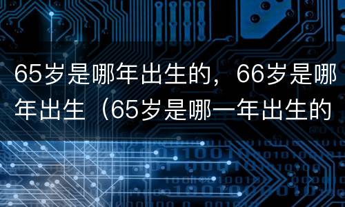 65岁是哪年出生的，66岁是哪年出生（65岁是哪一年出生的）