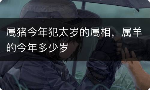 属猪今年犯太岁的属相，属羊的今年多少岁