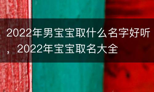 2022年男宝宝取什么名字好听，2022年宝宝取名大全