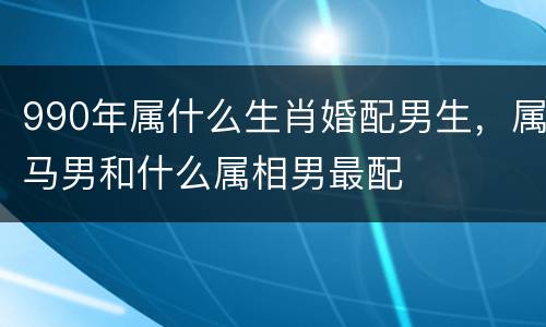 990年属什么生肖婚配男生，属马男和什么属相男最配
