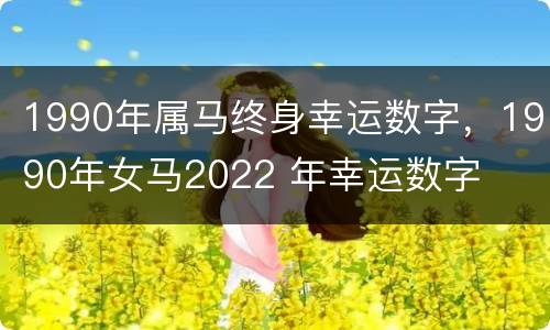 1990年属马终身幸运数字，1990年女马2022 年幸运数字