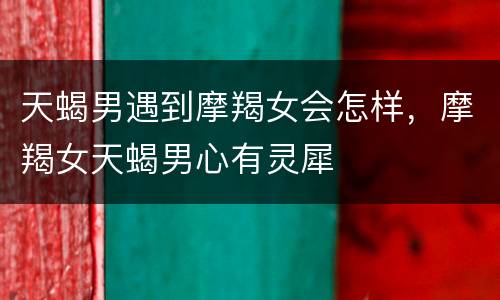 天蝎男遇到摩羯女会怎样，摩羯女天蝎男心有灵犀