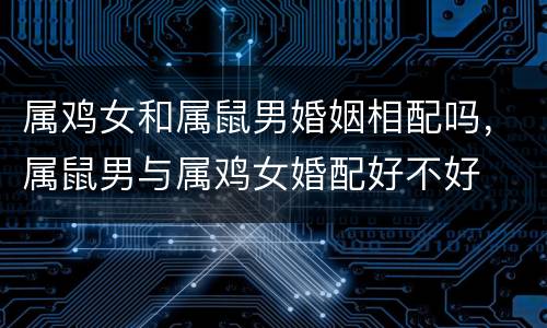 属鸡女和属鼠男婚姻相配吗，属鼠男与属鸡女婚配好不好