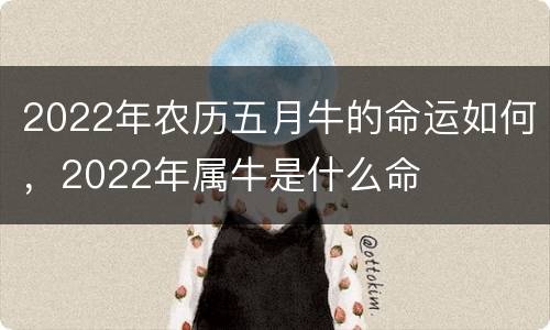 2022年农历五月牛的命运如何，2022年属牛是什么命